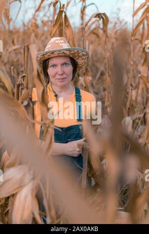 Farmer woman is using smart tablet to do research about photovoltaic ...