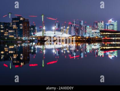 Cable cars at Royal Victoria Dock in London Stock Photo