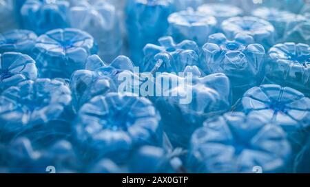 close up shot of plastic bottles sorted waste Stock Photo