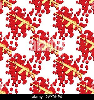 a seamless pattern of flowers lies on top of roses on a white background. Vector image Stock Vector