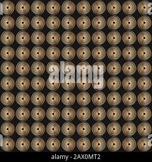 Seamless golden dense outline circles pattern. Luxury geometric texture design. Stock Vector