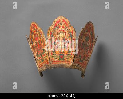 Ritual Crown With The Five Transcendent Buddhas Culture Tibet Dimensions Each Panel 7 1 2 4 7 16 In 19 11 2 Cm Date Late 14th Early 15th Century Such Crowns Were Worn By