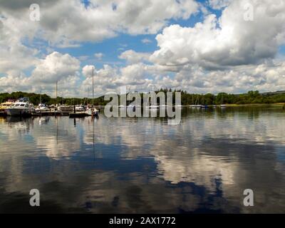 Marina in the village of Mountshannon on Lough Derg.County Clare, Ireland, Stock Photo