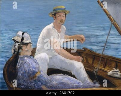 Boating, 1874. Stock Photo