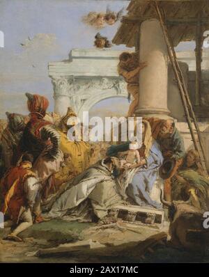 Giovanni Battista Tiepolo, Adoration of the Magi, painting in oil on ...