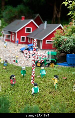 Billund, Denmark 2012 Legoland, Billund, Swedish midsummer.  Photo Jeppe Gustafsson Stock Photo