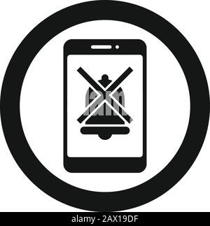 Smartphone silence icon. Simple illustration of smartphone silence vector icon for web design isolated on white background Stock Vector
