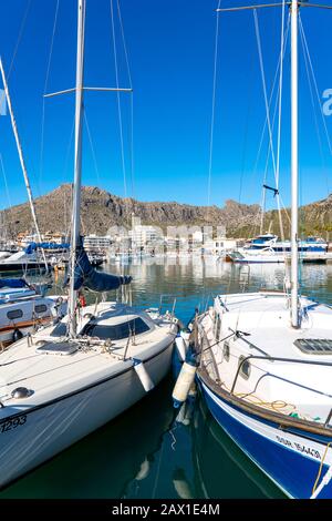 Port de Polena, port, northwest of, Mallorca, Spain, Stock Photo