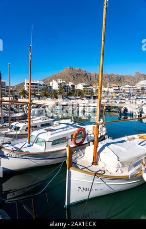 Port de Polena, port, northwest of, Mallorca, Spain, Stock Photo