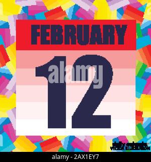 February 12 icon. For planning important day. Banner for holidays and special days. February 12th. Vector Illustration. Stock Vector