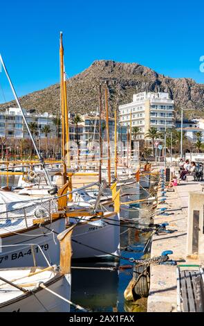 Port de Polena, port, northwest of, Mallorca, Spain, Stock Photo