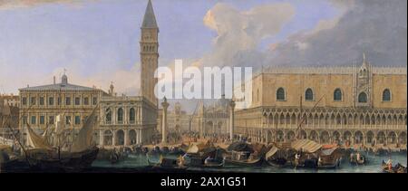 The Molo, Venice, from the Bacino di San Marco, ca. 1709. Stock Photo