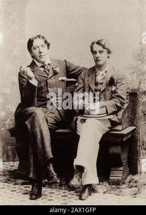 Oscar Wilde and Bosie 1893 portrait of the Irish dramatist and wit with ...