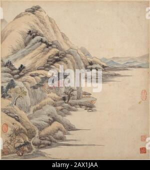 Landscapes in the styles of ancient masters, 17th century. Stock Photo