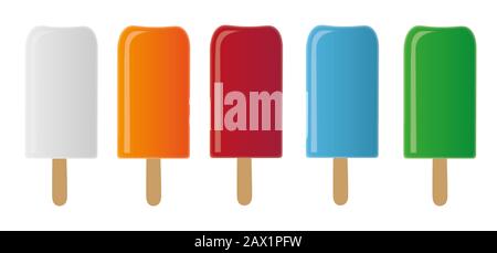 ice lollies isolated on white background Stock Photo