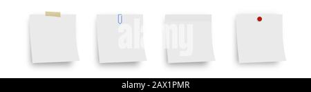 Four  white sheets isolated on white Stock Photo