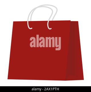 red paper bag isolated on white background Stock Photo
