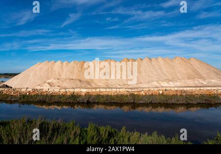 The salt works of d'es Trenc, near Campos, Mallorca, Spain, Stock Photo