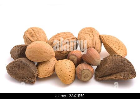 Dried fruits group isolated on white background Stock Photo