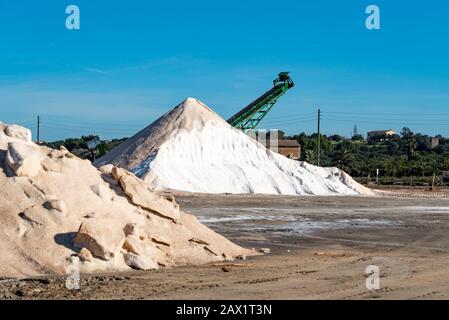 The salt works of d'es Trenc, near Campos, Mallorca, Spain, Stock Photo