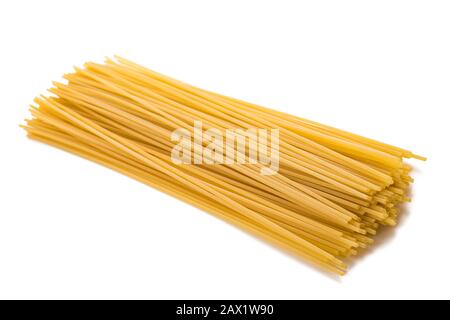 Raw spaghetti group isolated on white background Stock Photo