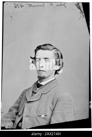 1868, USA : JOHN H. SURRATT Jr ( 1844 - 1916 ) . Son of MARY SURRATT ( 1820 - 1865 ) the woman reputed one of  U.S.A. President ABRAHAM LINCOLN ( 1809 - 1865 ) conspirators and sentenced to death by hanging . Photographed by Matthew Brady of Brady & Co. John Harrison Surratt  Jr. avoided arrest immediately after the assassination by fleeing the country. He served briefly as a Papal Zouave in ITALY before his arrest and extradition. By the time he returned to the United States the statute of limitations had expired on most of the potential charges and he was not convicted . .-  Presidente della Stock Photo