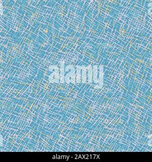 aqua blue cross hatching texture seamless vector pattern Stock Vector