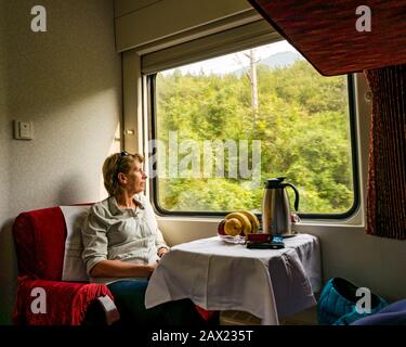 Interior of a first class carriage of the British Rail class 222 ...
