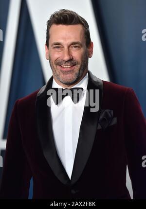 Beverly Hills, United States. 10th Feb, 2020. Jon Hamm arrives for the Vanity Fair Oscar party at the Wallis Annenberg Center for the Performing Arts in Beverly Hills, California on February 9, 2020. Photo by Chris Chew/UPI Credit: UPI/Alamy Live News Stock Photo