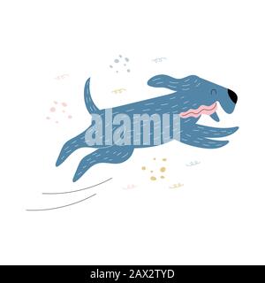 running dog vector illustration Stock Vector Image & Art - Alamy
