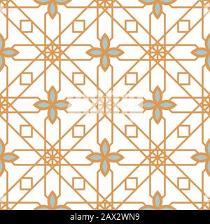 Geometric lines seamless pattern tile design. Geometry shapes background wrap. Stock Vector