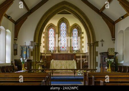 The Interior of St Paul's Church Esholt, Yorkshire, England. Stock Photo