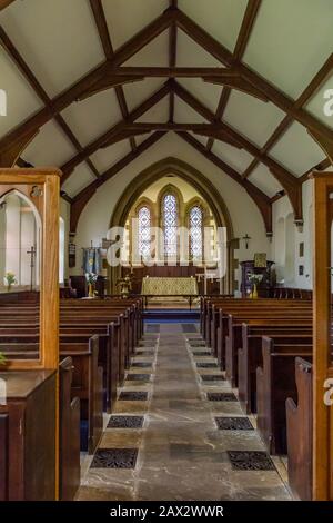 The Interior of St Paul's Church Esholt, Yorkshire, England. Stock Photo