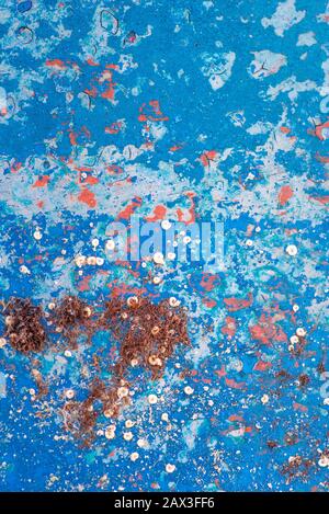 Texture of cracked rough wood surface painted Stock Photo