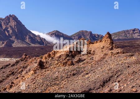 Mist over the Teide National Park, Tenerife, Canary Islands Stock Photo
