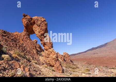 Cinderella's Shoe rock formation, Teide National Park, Tenerife, Canary Islands Stock Photo