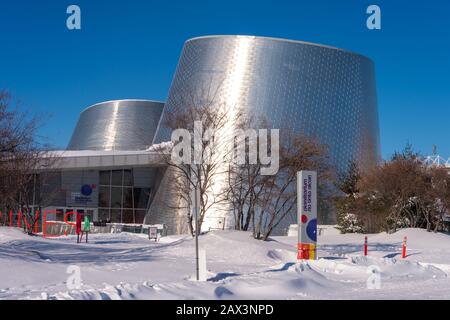 Montreal, CA - 8 February 2020: Montreal Rio Tinto Alcan Planetarium in winter Stock Photo