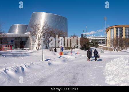 Montreal, CA - 8 February 2020: Montreal Rio Tinto Alcan Planetarium in winter Stock Photo