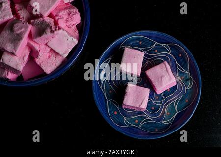 Homemade marshmallows on a plate Stock Photo