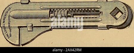 The Wheel and cycling trade review . TURNER BRONZE A WONDERFUL NEW ALLOY NOWBEING USED FOR CRANK-HANGERS, LUGS, FORKOROWNS,ETC STRONG-STANDS BRAZING. EASY TO MACHINE. THE TURNER BRASS WORKS, 120 Kinzie Street, Chicago. MADE . .ONLY BY THE IMPROVED LOVELL BICYCLE WRENCH The Best in the World. A Giant in the Compass of a Dwarf. MADE OF THE BEST COID-KOLLED STEEL.. ONE-HALF SIZE. The only wrench combining a perfect adjustable box wrench feature, andthe only wrench on the market that will take all the nuts on a wheel, thusavoiding the use of spanners. Weight, 4K ounces. Opens i^ inch. Ask yourdeal Stock Photo