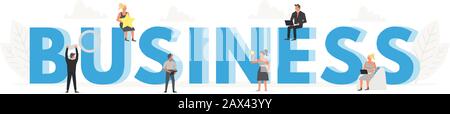 Big word Business banner for design concept. Economy and saving money poster. Stock Vector