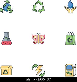 bundle of environment set icons Stock Vector