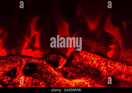 Fire from fireplace background Stock Photo