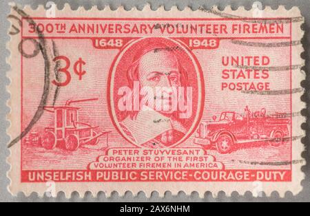 A 1948 US postage stamp commemorating the foundation in 1648 of