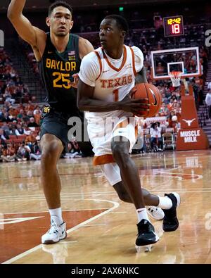 Texas, USA. 10th Feb, 2020. Andrew Jones #1 of the Texas Longhorns in action vs the Baylor Bears at the Frank Erwin Center in Austin Texas. Baylor beats Texas 52-45.Robert Backman/Cal Sport Media. Credit: csm/Alamy Live News Stock Photo