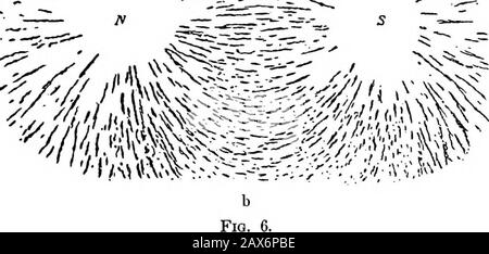 Fields of force; supplementary lectures, applications to meteorology; . i®5=^^;^- i^. Finally, Fig. 8, a, gives the lines of oscillation produced in thefluid by an oscillating body, and Fig. 8, h, the corresponding linesof magnetic force produced by a short magnet. 22 FIKLDS OF FORCE.  x^l/Z / / / ??: ^ ?  1 ; / / :.!// /. / l Stock Photo