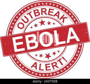 ebola alert eubber stamp on a white background Stock Vector