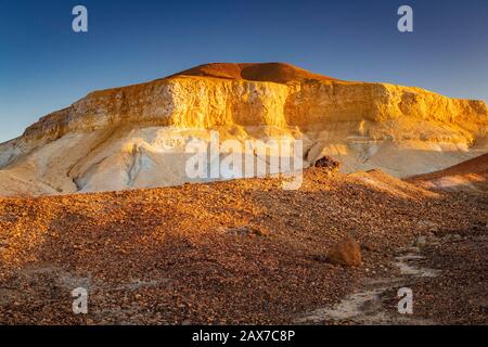 The Breakaways range at sunset, close to Coober Pedy, South Australia. Stock Photo