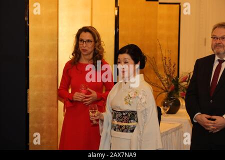 Carola Veit beim Empfang anlässlich des Geburtstags Seiner Majestät des Kaisers von Japan auf Einladung der japanischen Generalkonsulin Kikuko Kato im Stock Photo