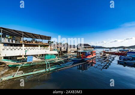 Public harbor in Coron city. Stock Photo